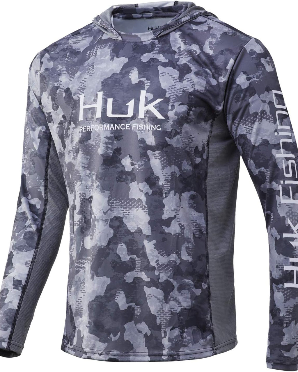 HUK Men's Standard Icon X Camo Hoodie, UPF 50+ Long-Sleeve Fishing Shirt,  Tide